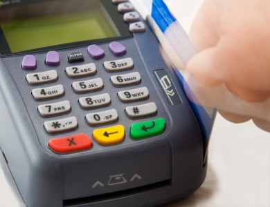 Credit card processing with a terminal